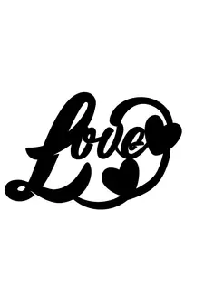 eCraftIndia  Love with Hearts  Black Engineered Wood Wall Art Cutout  Ready to Hang Home DECOR