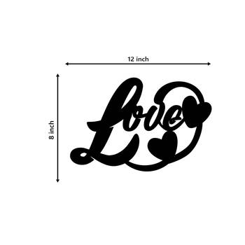 eCraftIndia  Love with Hearts  Black Engineered Wood Wall Art Cutout  Ready to Hang Home DECOR 5