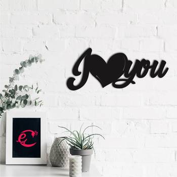 eCraftIndia  I Love You  Black Engineered Wood Wall Art Cutout  Ready to Hang Home DECOR 1