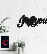 eCraftIndia  I Love You  Black Engineered Wood Wall Art Cutout  Ready to Hang Home DECOR