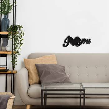 eCraftIndia  I Love You  Black Engineered Wood Wall Art Cutout  Ready to Hang Home DECOR 2