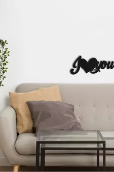 eCraftIndia  I Love You  Black Engineered Wood Wall Art Cutout  Ready to Hang Home DECOR