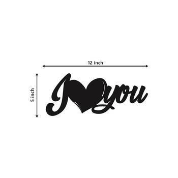 eCraftIndia  I Love You  Black Engineered Wood Wall Art Cutout  Ready to Hang Home DECOR 5