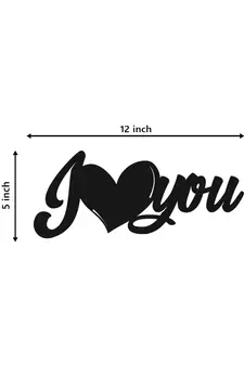 eCraftIndia  I Love You  Black Engineered Wood Wall Art Cutout  Ready to Hang Home DECOR