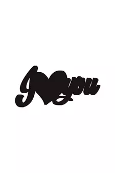 eCraftIndia  I Love You  Black Engineered Wood Wall Art Cutout  Ready to Hang Home DECOR