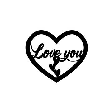 eCraftIndia  Love You with Hearts  Black Engineered Wood Wall Art Cutout  Ready to Hang Home DECOR 4