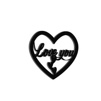 eCraftIndia  Love You with Hearts  Black Engineered Wood Wall Art Cutout  Ready to Hang Home DECOR 6