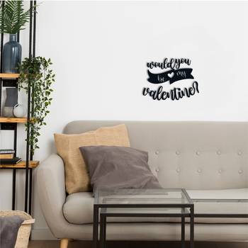 eCraftIndia  Would You Be My Valentine  Black Engineered Wood Wall Art Cutout  Ready to Hang Home DECOR 2
