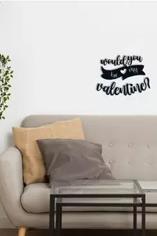 eCraftIndia  Would You Be My Valentine  Black Engineered Wood Wall Art Cutout  Ready to Hang Home DECOR