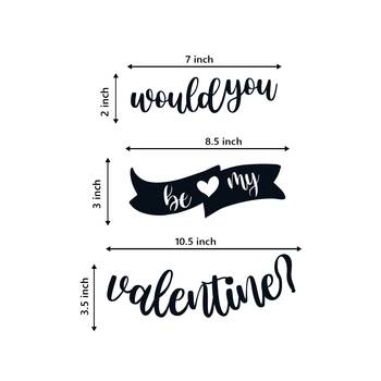 eCraftIndia  Would You Be My Valentine  Black Engineered Wood Wall Art Cutout  Ready to Hang Home DECOR 5