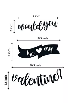 eCraftIndia  Would You Be My Valentine  Black Engineered Wood Wall Art Cutout  Ready to Hang Home DECOR