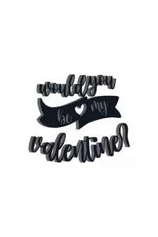 eCraftIndia  Would You Be My Valentine  Black Engineered Wood Wall Art Cutout  Ready to Hang Home DECOR
