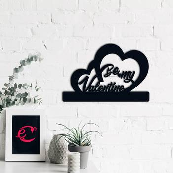 eCraftIndia  Be My Valentine  Black Engineered Wood Wall Art Cutout  Ready to Hang Home DECOR 1