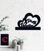 eCraftIndia  Be My Valentine  Black Engineered Wood Wall Art Cutout  Ready to Hang Home DECOR