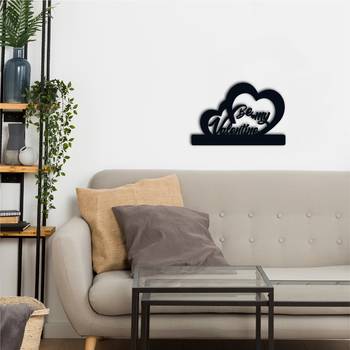 eCraftIndia  Be My Valentine  Black Engineered Wood Wall Art Cutout  Ready to Hang Home DECOR 2