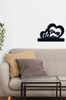 eCraftIndia  Be My Valentine  Black Engineered Wood Wall Art Cutout  Ready to Hang Home DECOR