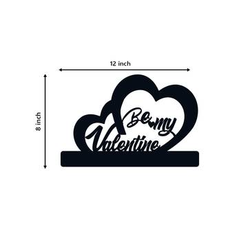 eCraftIndia  Be My Valentine  Black Engineered Wood Wall Art Cutout  Ready to Hang Home DECOR 5
