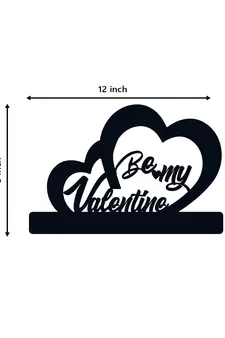 eCraftIndia  Be My Valentine  Black Engineered Wood Wall Art Cutout  Ready to Hang Home DECOR