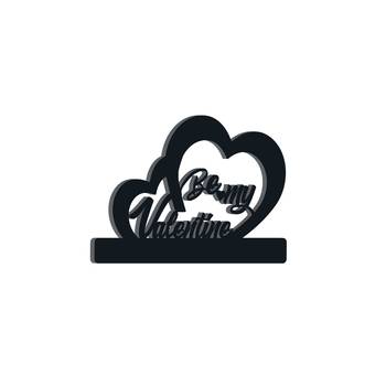 eCraftIndia  Be My Valentine  Black Engineered Wood Wall Art Cutout  Ready to Hang Home DECOR 6