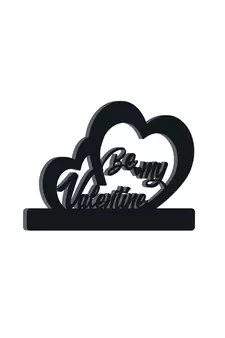 eCraftIndia  Be My Valentine  Black Engineered Wood Wall Art Cutout  Ready to Hang Home DECOR