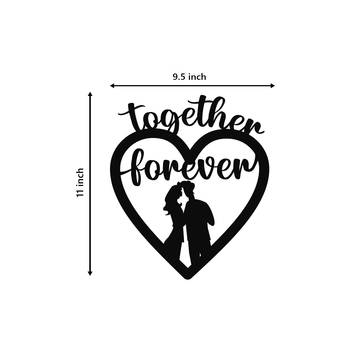 eCraftIndia  Together Forever  Love Theme Black Engineered Wood Wall Art Cutout  Ready to Hang Home DECOR 5
