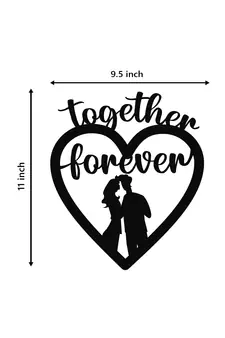 eCraftIndia  Together Forever  Love Theme Black Engineered Wood Wall Art Cutout  Ready to Hang Home DECOR