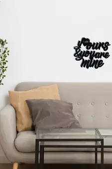 eCraftIndia  I Am Yours And You Are Mine  Love Theme Black Engineered Wood Wall Art Cutout  Ready to Hang Home DECOR