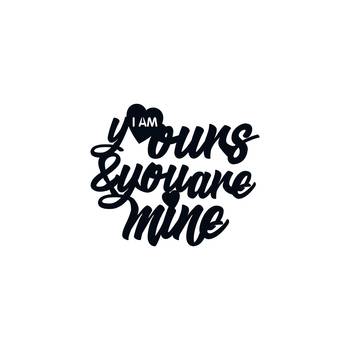 eCraftIndia  I Am Yours And You Are Mine  Love Theme Black Engineered Wood Wall Art Cutout  Ready to Hang Home DECOR 4