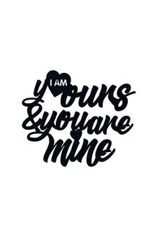 eCraftIndia  I Am Yours And You Are Mine  Love Theme Black Engineered Wood Wall Art Cutout  Ready to Hang Home DECOR