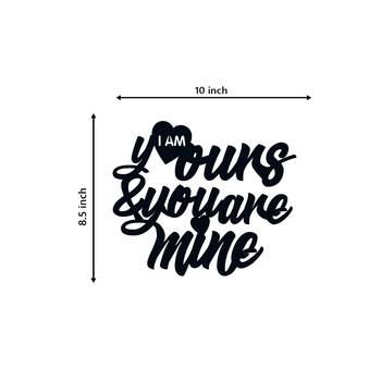 eCraftIndia  I Am Yours And You Are Mine  Love Theme Black Engineered Wood Wall Art Cutout  Ready to Hang Home DECOR 5