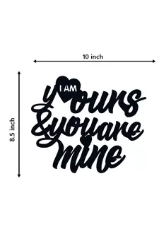 eCraftIndia  I Am Yours And You Are Mine  Love Theme Black Engineered Wood Wall Art Cutout  Ready to Hang Home DECOR