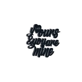 eCraftIndia  I Am Yours And You Are Mine  Love Theme Black Engineered Wood Wall Art Cutout  Ready to Hang Home DECOR 6