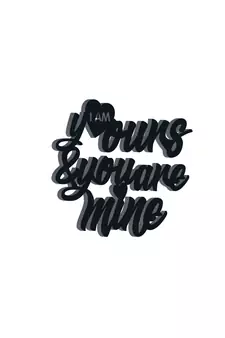 eCraftIndia  I Am Yours And You Are Mine  Love Theme Black Engineered Wood Wall Art Cutout  Ready to Hang Home DECOR