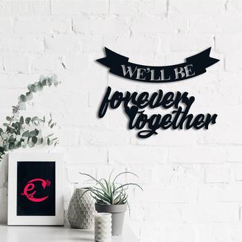 eCraftIndia  We Will Be Forever Together  Love Theme Black Engineered Wood Wall Art Cutout  Ready to Hang Home DECOR 1