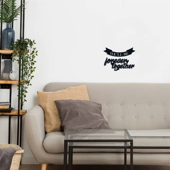eCraftIndia  We Will Be Forever Together  Love Theme Black Engineered Wood Wall Art Cutout  Ready to Hang Home DECOR 2