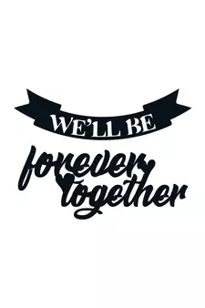 eCraftIndia  We Will Be Forever Together  Love Theme Black Engineered Wood Wall Art Cutout  Ready to Hang Home DECOR