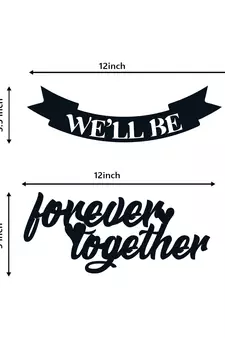 eCraftIndia  We Will Be Forever Together  Love Theme Black Engineered Wood Wall Art Cutout  Ready to Hang Home DECOR