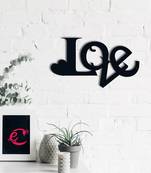 eCraftIndia  Love with Heart  Love Theme Black Engineered Wood Wall Art Cutout  Ready to Hang Home DECOR