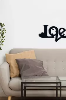 eCraftIndia  Love with Heart  Love Theme Black Engineered Wood Wall Art Cutout  Ready to Hang Home DECOR