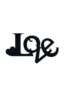 eCraftIndia  Love with Heart  Love Theme Black Engineered Wood Wall Art Cutout  Ready to Hang Home DECOR