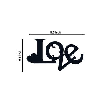 eCraftIndia  Love with Heart  Love Theme Black Engineered Wood Wall Art Cutout  Ready to Hang Home DECOR 5