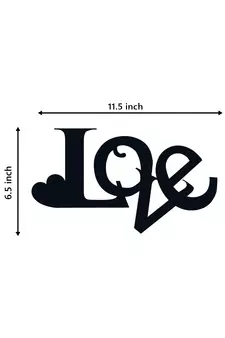 eCraftIndia  Love with Heart  Love Theme Black Engineered Wood Wall Art Cutout  Ready to Hang Home DECOR