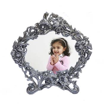 eCraftIndia Antique White Metal Photo frame 1