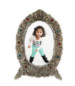 eCraftIndia Antique Finish White Metal Splendid Photo Frame