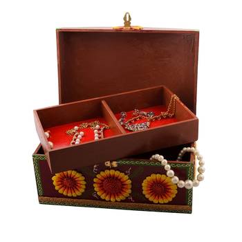 eCraftIndia DECORative Multiutility Papier Mache Wooden Jewellery Box 5