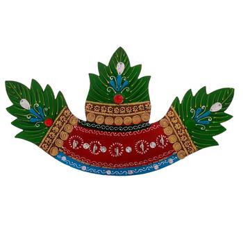eCraftIndia Papier Mache Stone Studded Leaves 5 Hooks Key holder 1