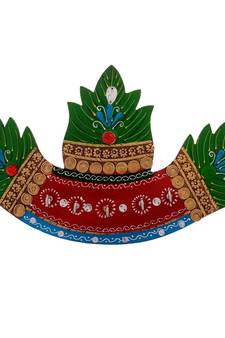 eCraftIndia Papier Mache Stone Studded Leaves 5 Hooks Key holder