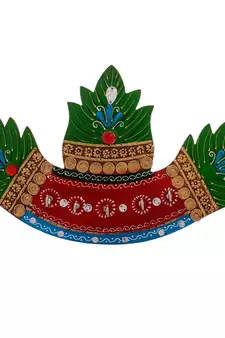 eCraftIndia Papier Mache Stone Studded Leaves 5 Hooks Key holder