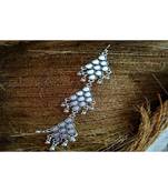 Droplet Shaped German Silver Maangteeka  Maathapatti Embellishments Hanging Ghungroo