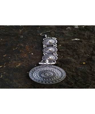German Silver Maangteeka  Maathapatti Embellishments Round Pattern Designer 1